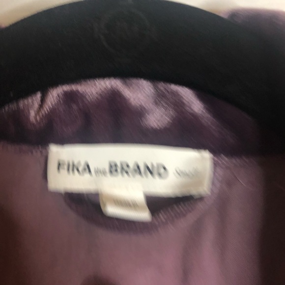 Fika the Brand Velvet Crop Buttondown Jacket Y2K Small Purple - Picture 3 of 6